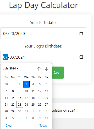 dog lap day calculator,lap day calculator,dog lap day calculator 2024