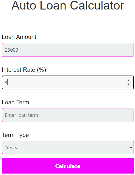 auto loan calculator, auto loan calculator 2024,auto loan payment calculator,auto loan calculator with tax