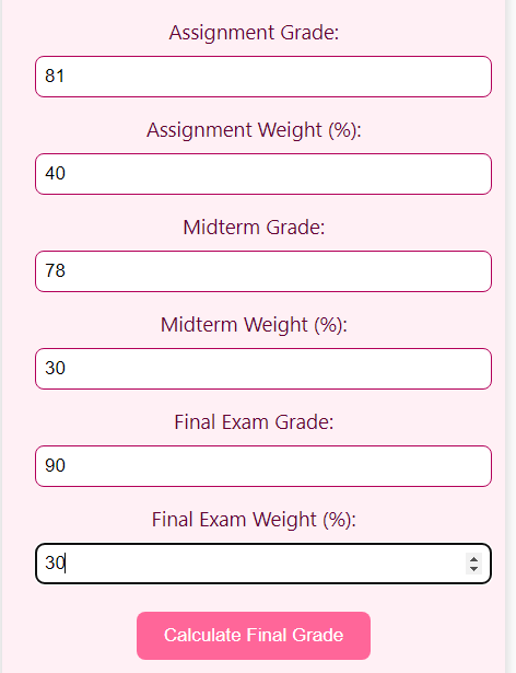 Final Grade Calculator, Final Grade Calculator2024, Latest Final Grade Calculator, Advance Final Grade Calculator,Advance Final Grade Calculator 2024
