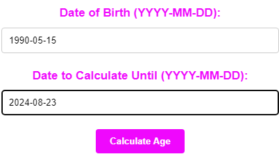 Age Calculator,Age Calculator 2024,Latest Age Calculator 2024,Advance Age Calculator,advance Age Calculator2024